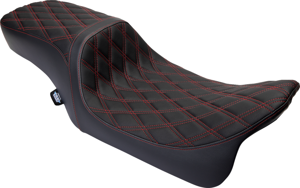Predator 2-Up Seat - Vinyl - Double Diamond Red Stitch - W/O Backrest - FL '08-'23