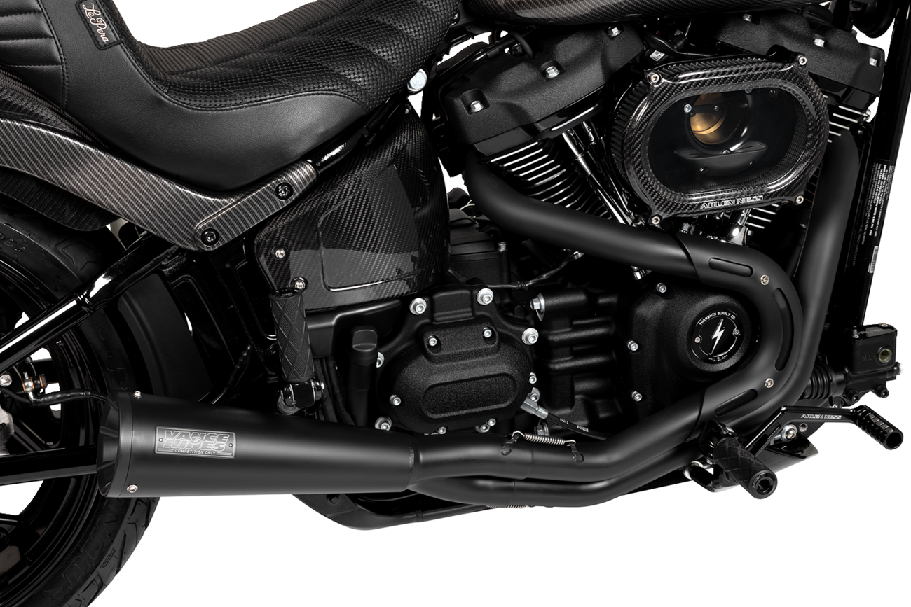 2-Into-1 Upsweep Exhaust System - Black - Stainless Steel