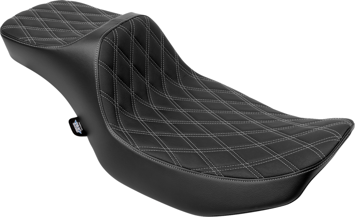 Extended Reach Predator III Seat - Double Diamond - Silver Stitching - Vinyl - FLH/FLT '23-'24