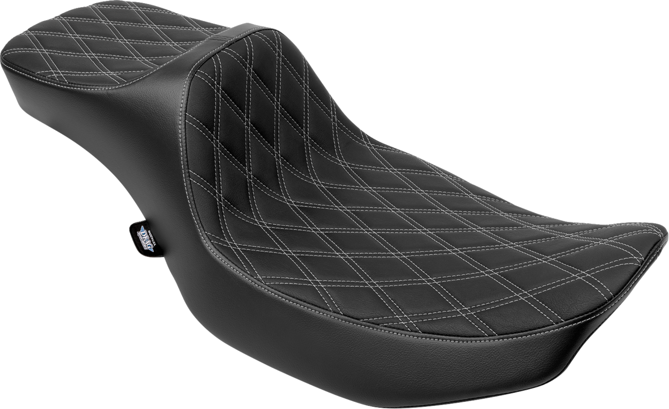 Extended Reach Predator III Seat - Double Diamond - Silver Stitching - Vinyl - FLH/FLT '23-'24