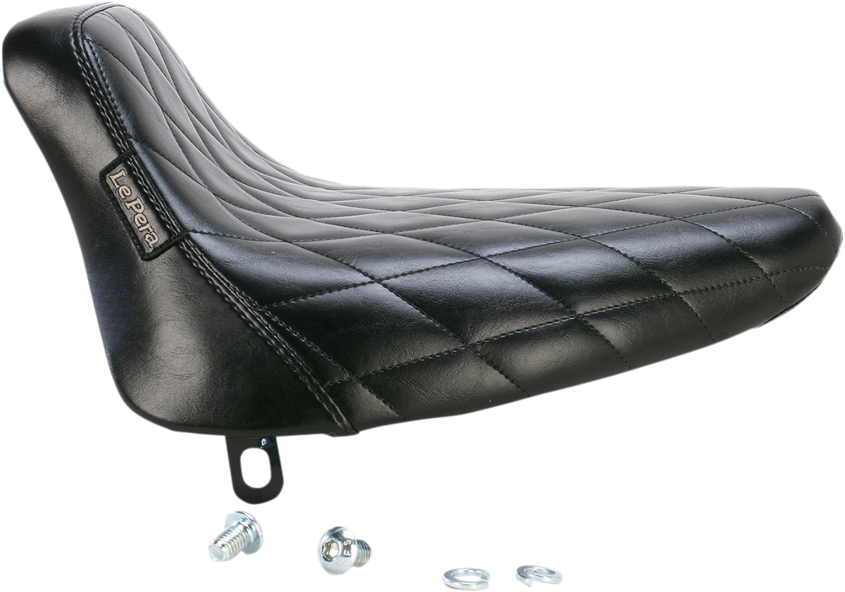 Bare Bones Solo Seat - Diamond Stitch - Black - Softail '84-'99