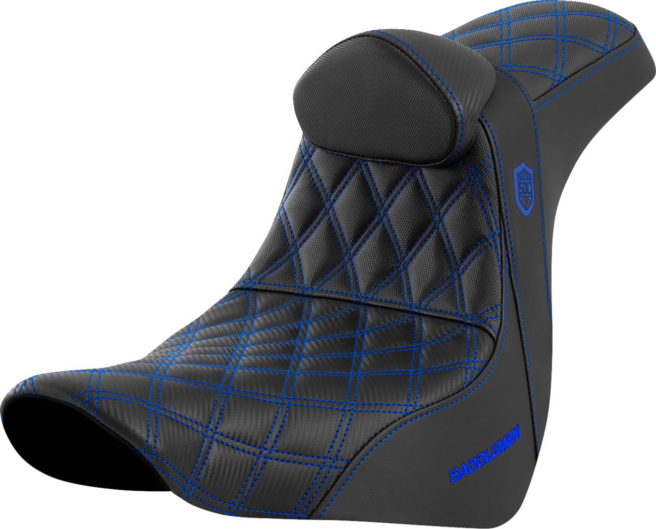 Pro Series SDC Performance Seat - W/ Backrest - Blue Stitch - FL/FX '18-'23