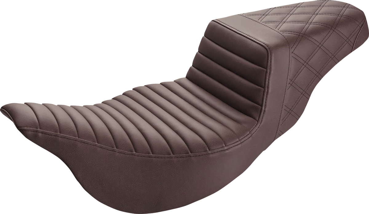 Step-Up Seat - Extended Reach - Front Tuck-N-Roll/Rear Lattice Stitch - Brown - FL '08-'24