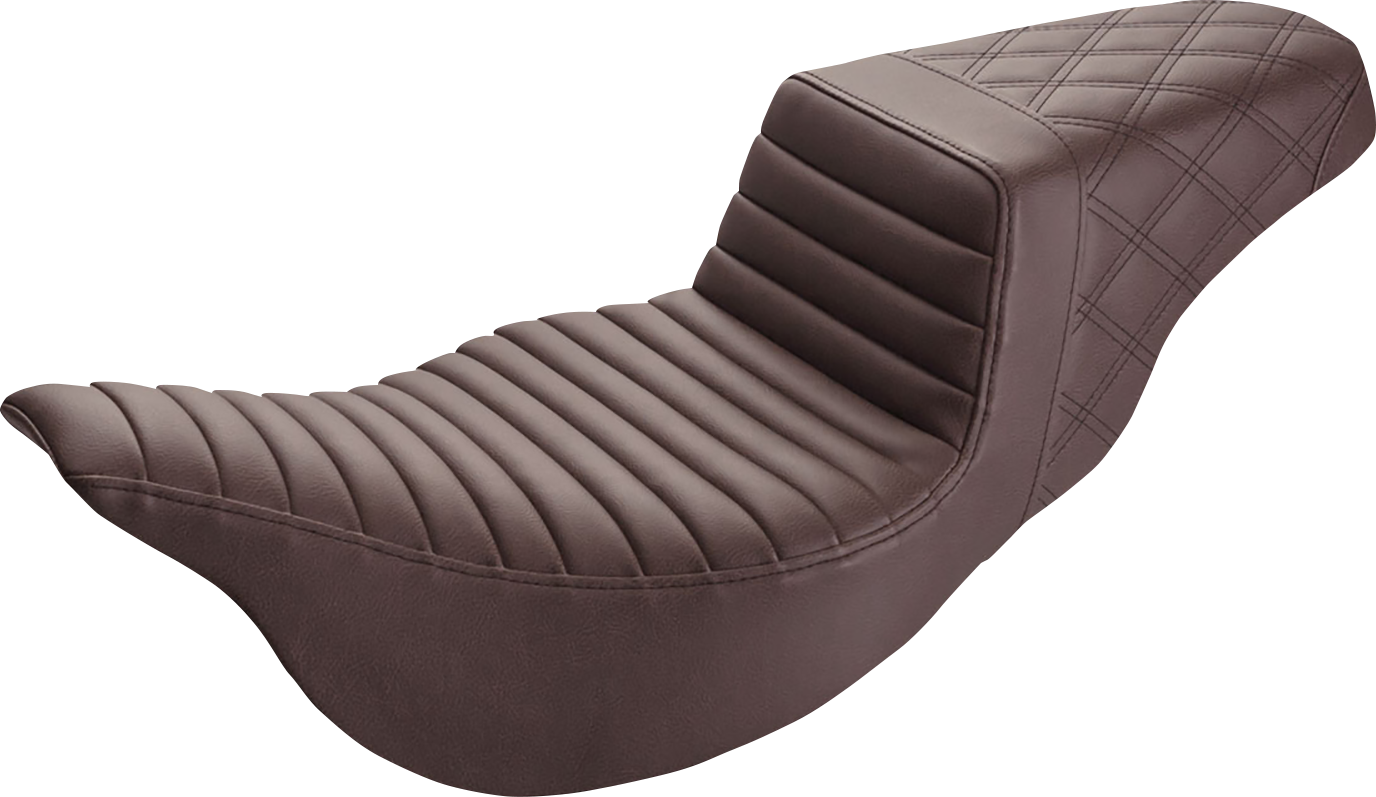 Step-Up Seat - Extended Reach - Front Tuck-N-Roll/Rear Lattice Stitch - Brown - FL '08-'24