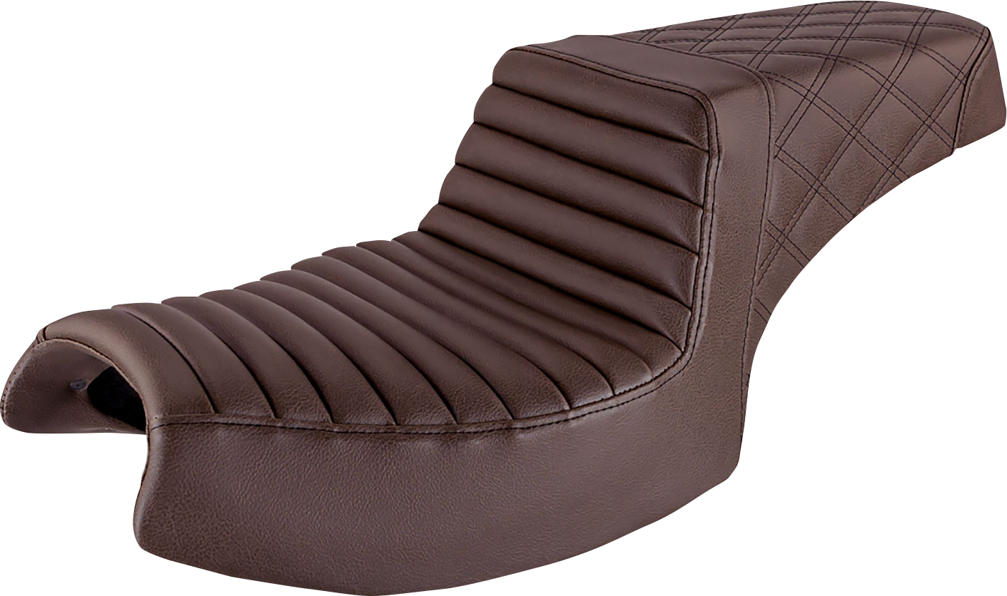 Step-Up Seat - Front Tuck-N'-Roll/Rear Lattice Stitch - Brown - Challenger