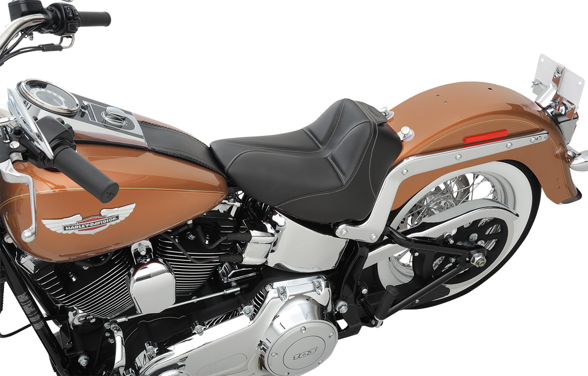 Dominator Solo Seat - W/O Backrest - Black W/ Gray Stitching - FLSTC/N '06-'17