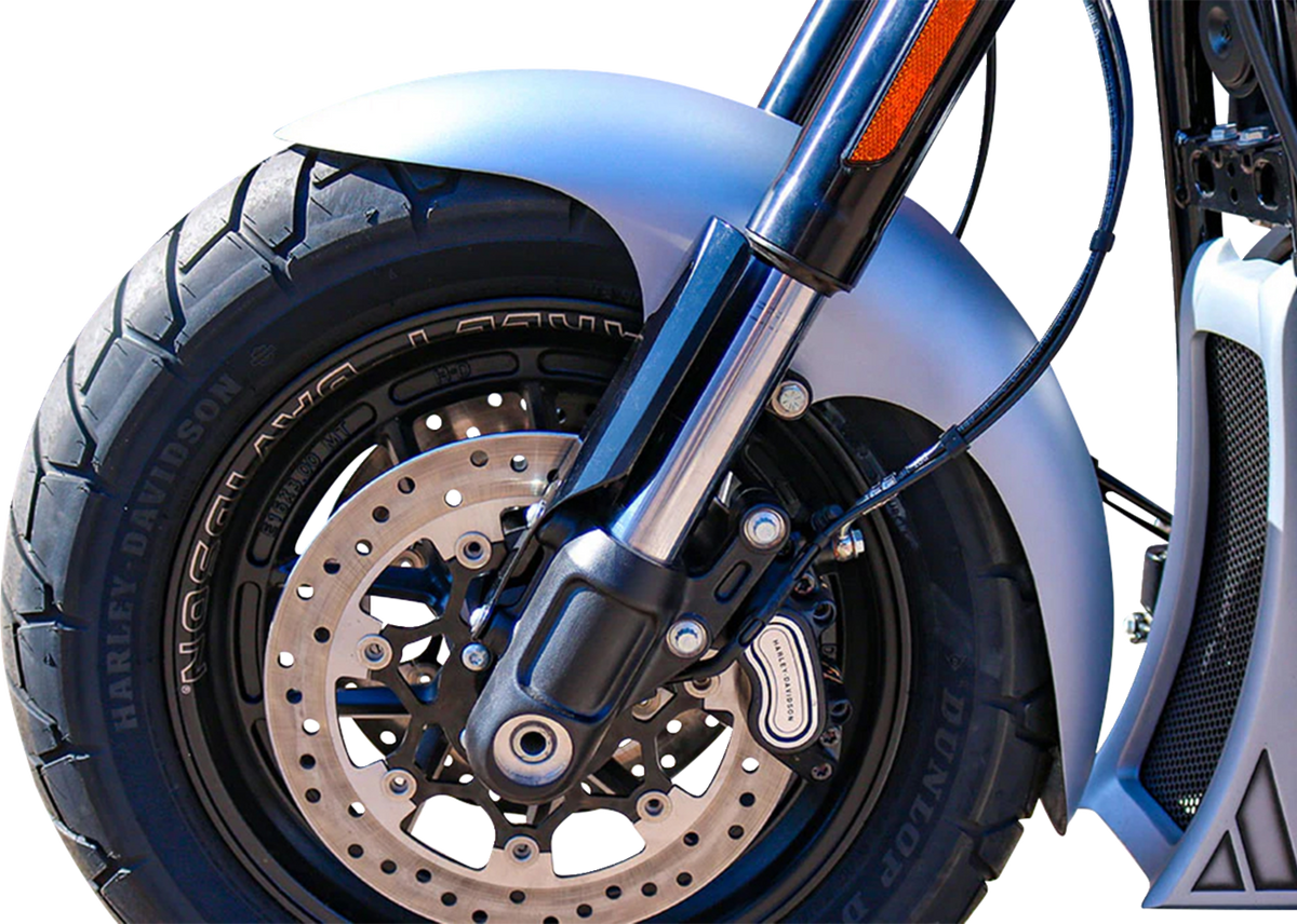 Cafe Front Fender - 19" Wheel - Black Inverted Fork Adapter - HD Softail '18-'26