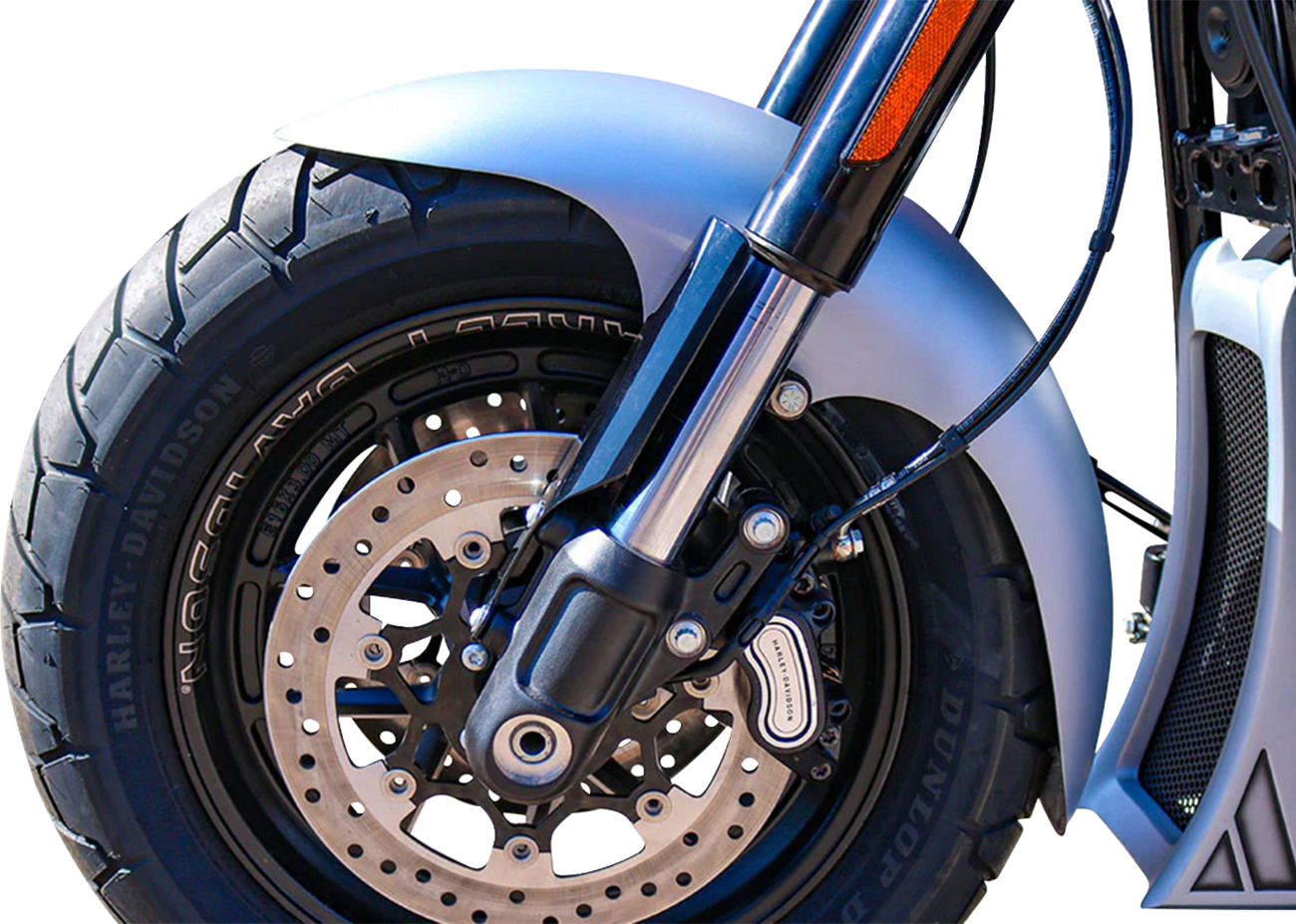 Cafe Front Fender - 19" Wheel - Black Inverted Fork Adapter - HD Softail '18-'26