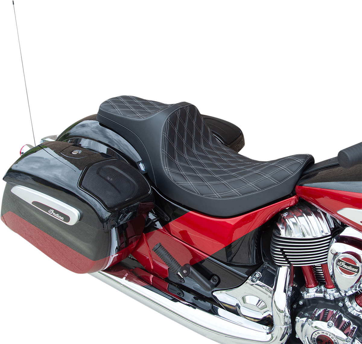 Predator III Seat - Double Diamond - Silver Stitching - Vinyl - Indian '14-'22