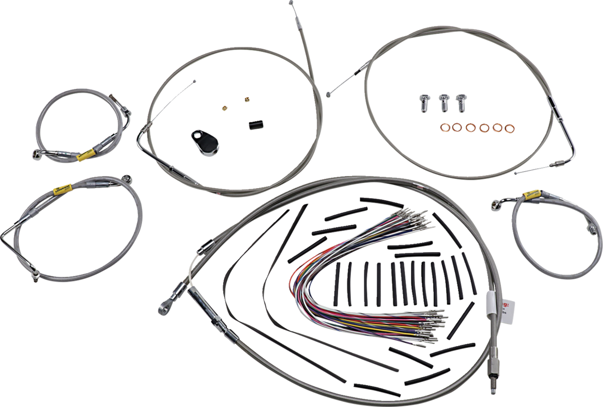 Control Kit For Early Touring Bikes With Bagger Bar Handlebars - 13" - Non-Cruise - Stainless