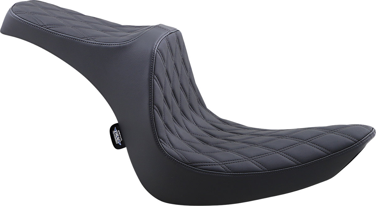 Predator III 2-Up Seat - Vinyl - Double Diamond - Black Stitching - Softail '06-'17