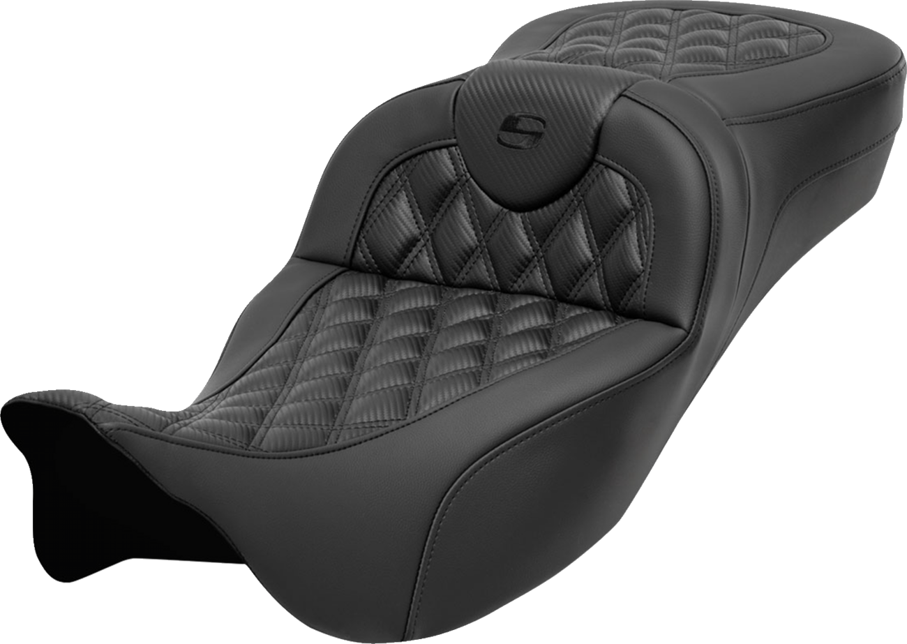 Roadsofa™ Extended Reach Seat - Without Backrest - Lattice Stitch - Carbon Fiber - FL '08-'24