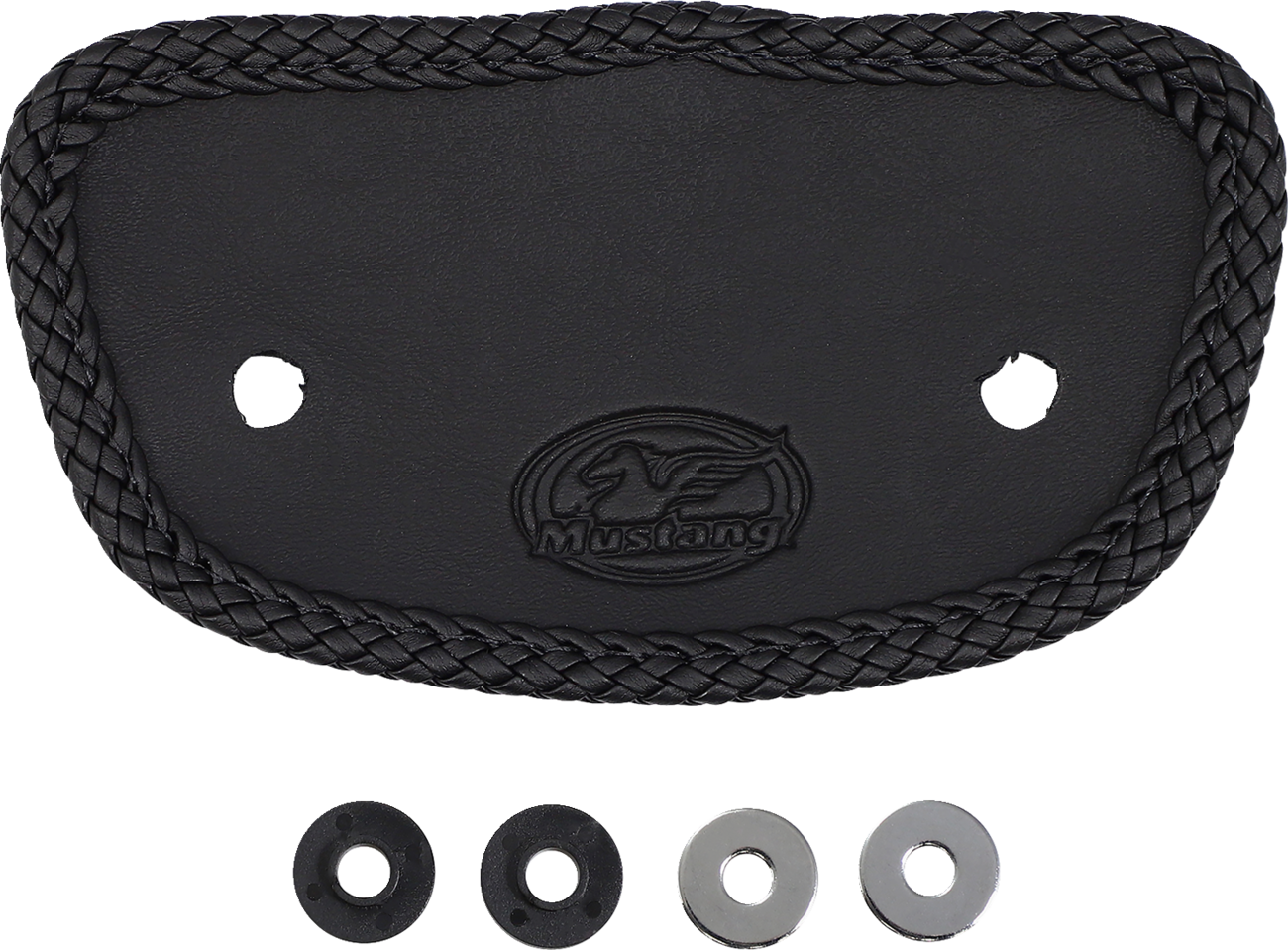 Wide Solo Seat - With Backrest - Black - Studded W/ Concho - FLH/FLT '08-'25