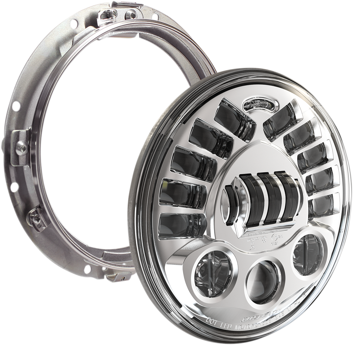 Adaptive 2 LED Headlight - 7" With Mount - Chrome