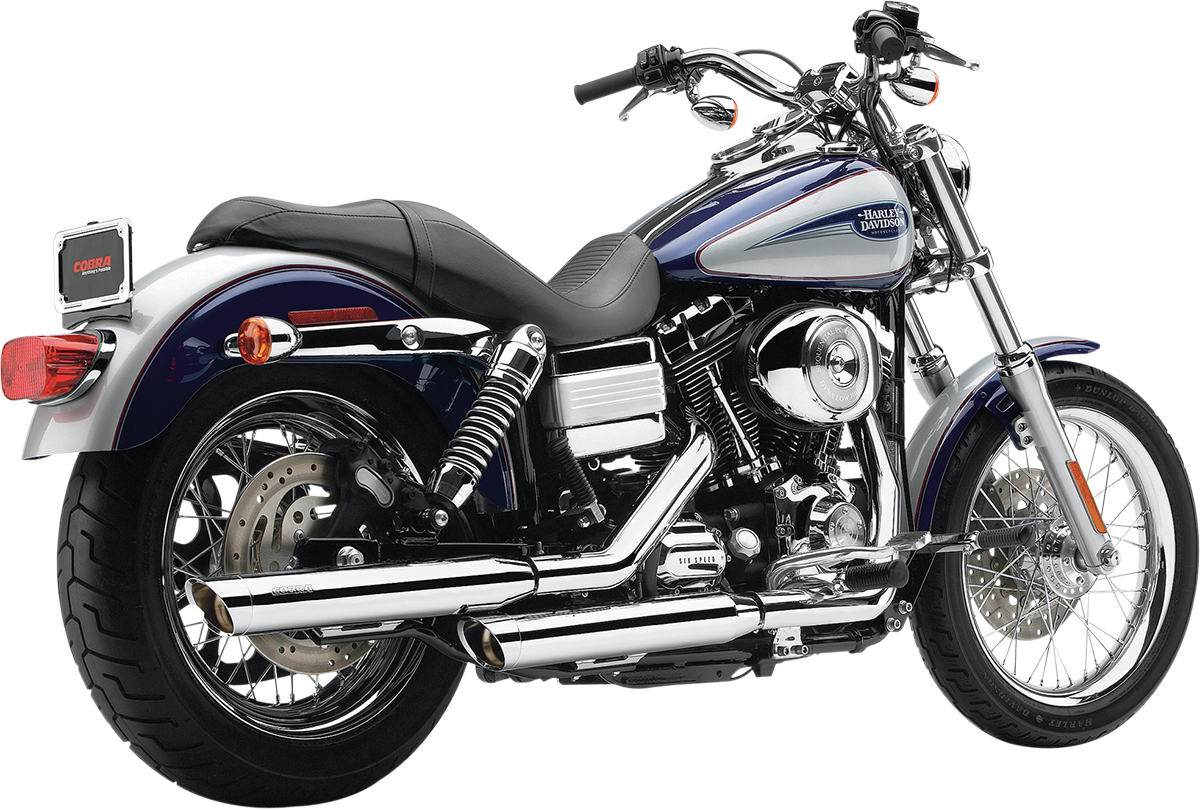 3" Slashcut Slip-On Mufflers - Chrome - '95-'17 FXD