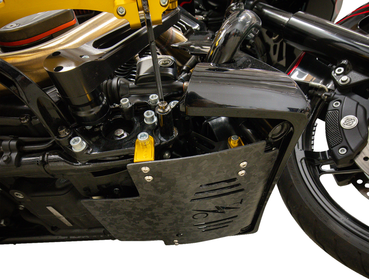 Skid Plate - Carbon Fiber/Forged - With Gold Brackets - FLHX/FLTRX