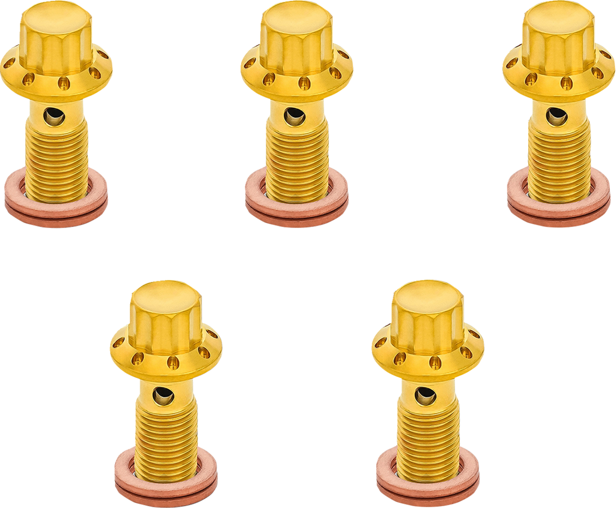 Banjo Bolt 5-Pack - 3/8"-24 - Gold