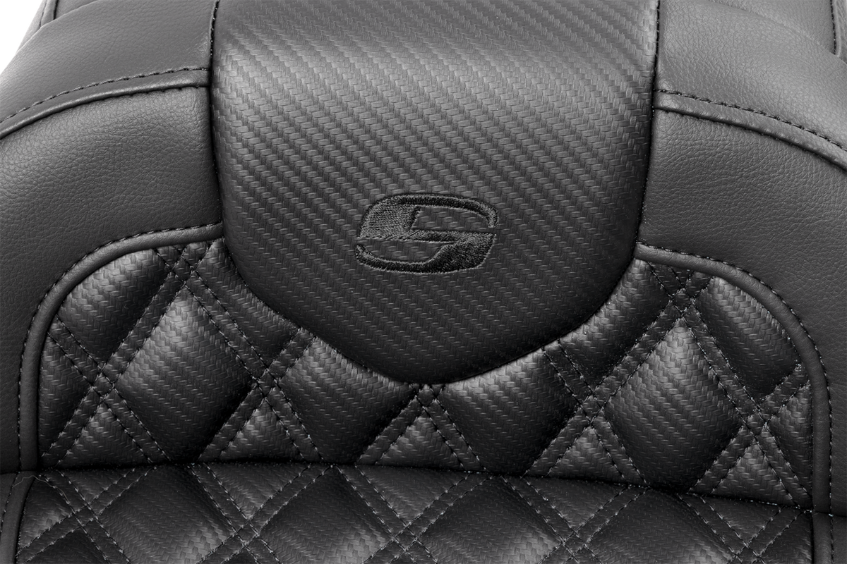 RoadSofa™ Seat - Without Backrest - Carbon Fiber - Lattice Stitch - FLTR/FLHX '23-'24