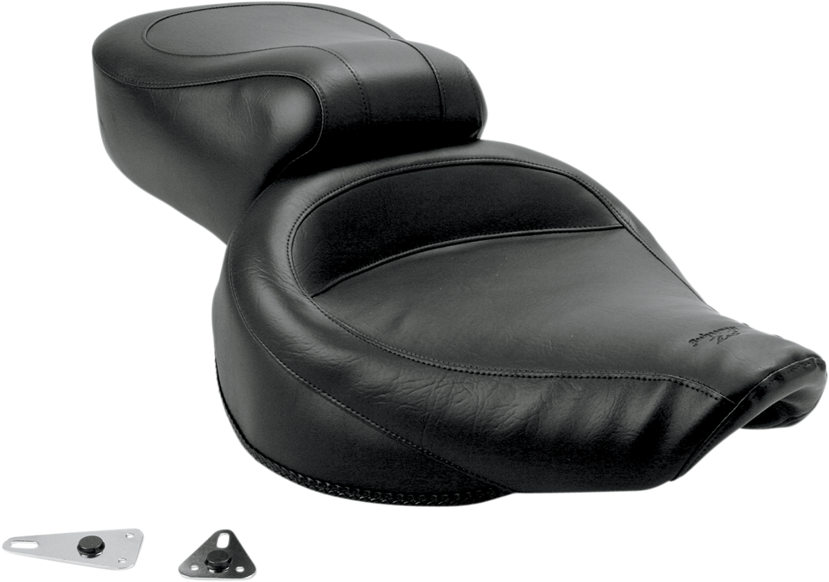 Vintage Style Seat - Wide - Smooth - Black - Dyna
