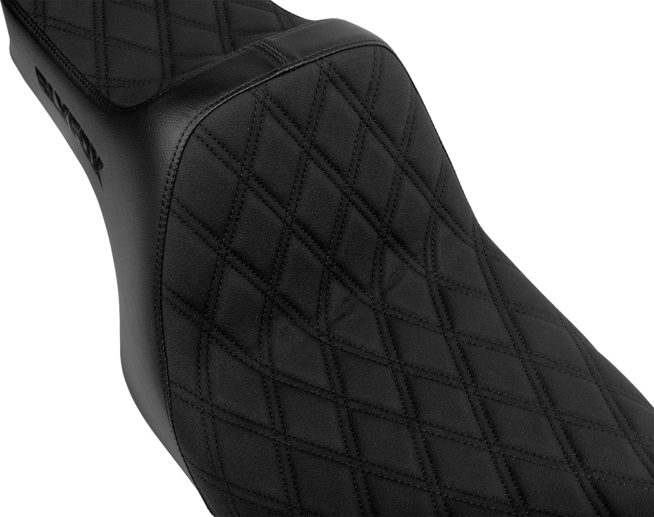High Noon Seat - Double Diamond - Black Logo - Black Stitch - FLH/FLT '97-'07