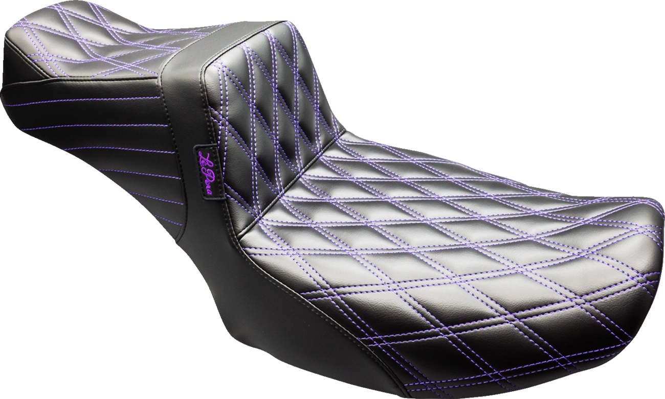 Tailwhip Daddy Long Legs Seat - Black - Purple Double Diamond Stitch - FLT/FLH '24-'25