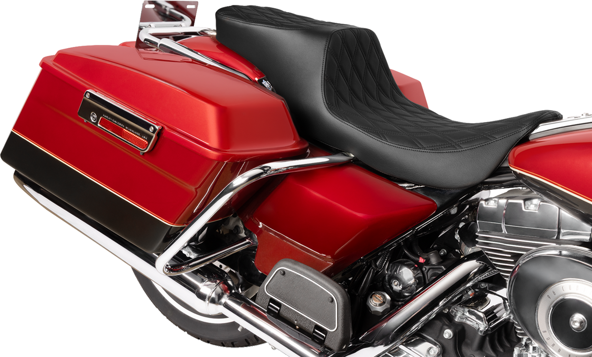 Predator 2-Up Seat - Vinyl - Double Diamond - Black Stitching- W/O Backrest - FL '97-'07