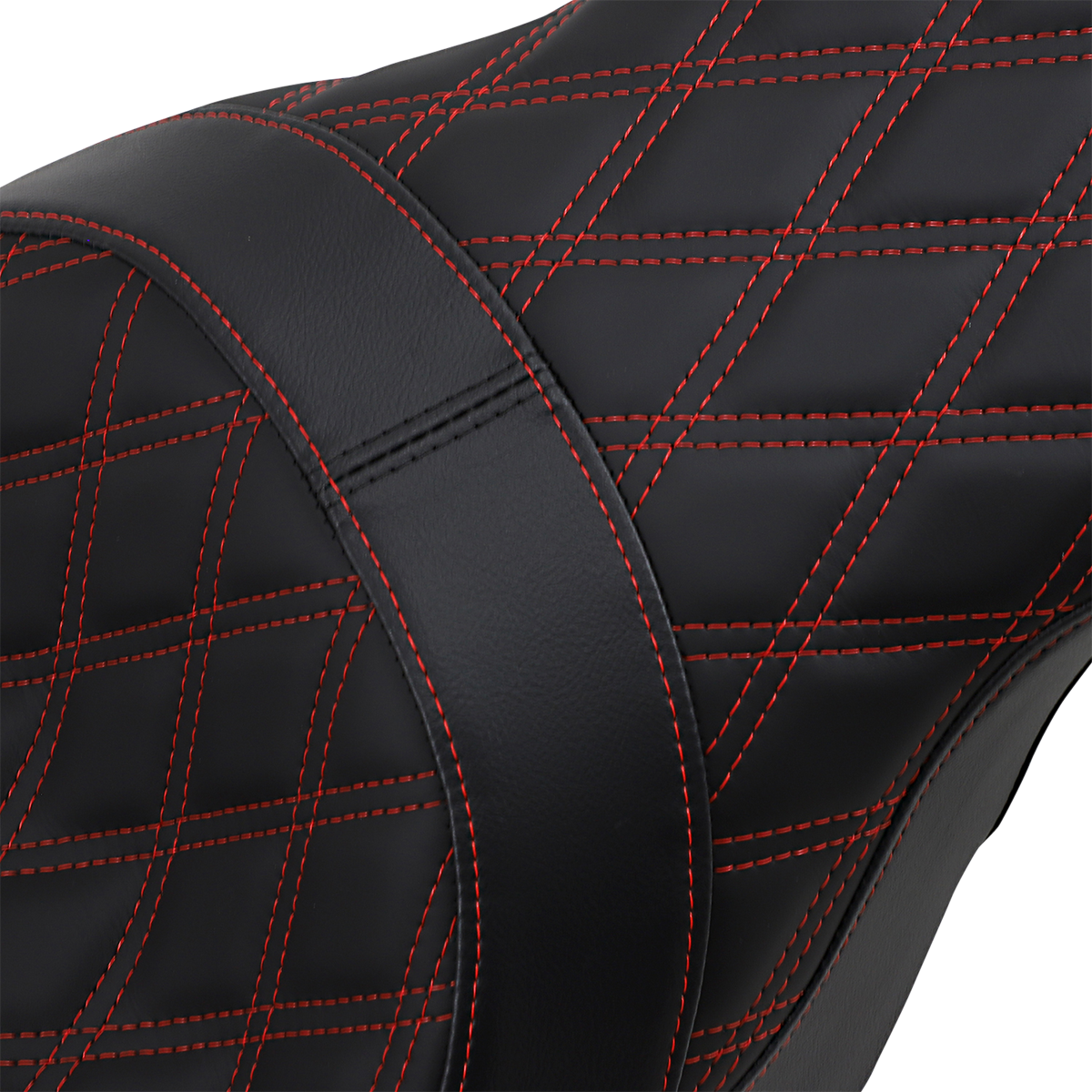 Forward Positioned Predator 2-Up Seat - Double Diamond - Red Stitched - FL '08-'23