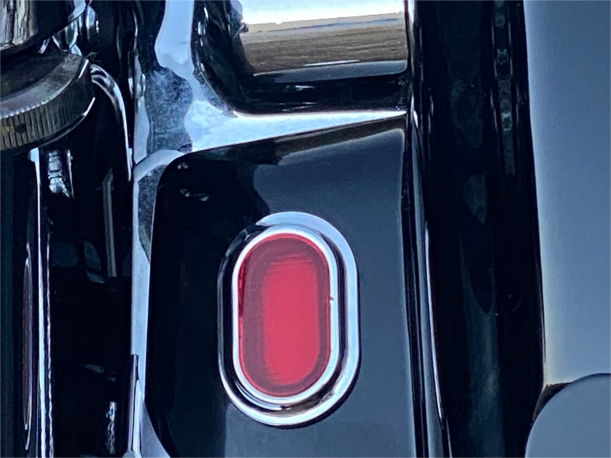 Antenna Grommet Light - Red Lens - Chrome