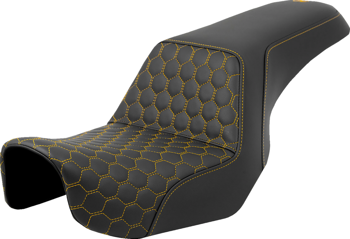 Step-Up Seat - Honeycomb - Gold Stitching - Dyna '06-'17