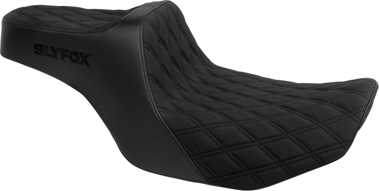 High Noon Seat - Double Diamond - Black Logo - Black Stitch - FLH/FLT '23-'25