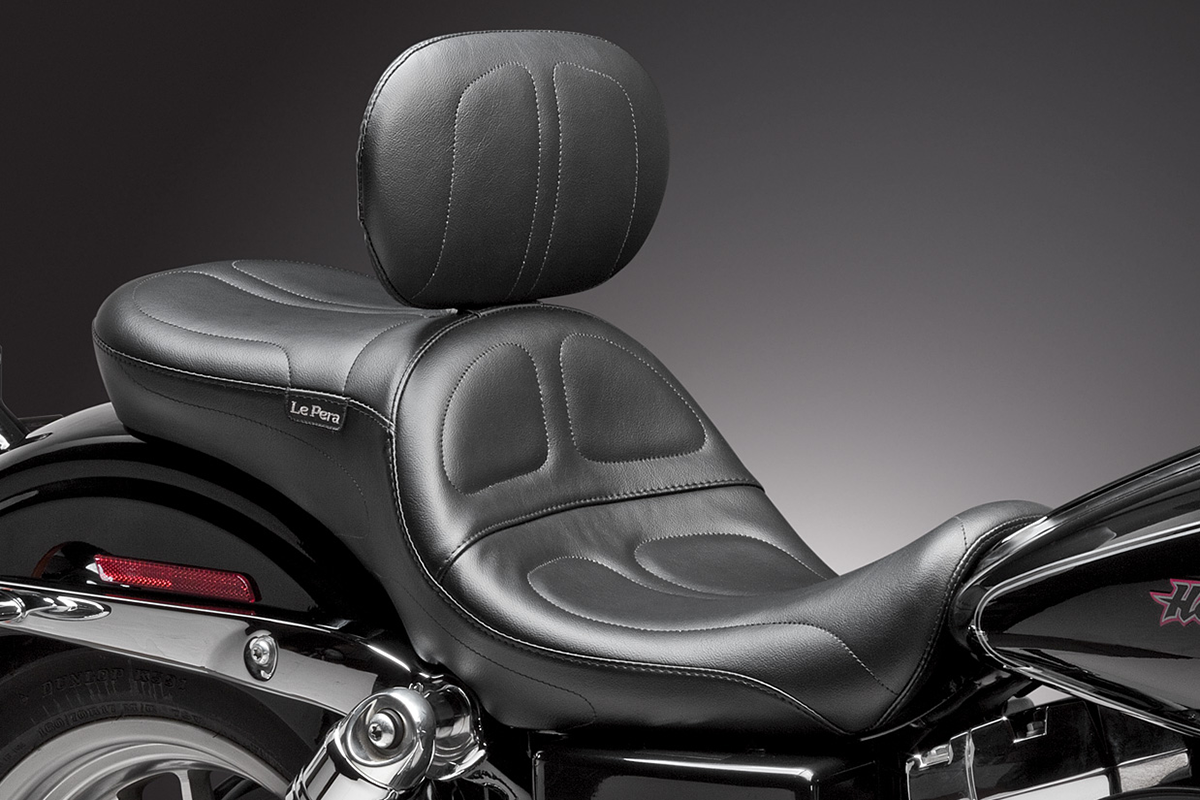 Maverick Seat - With Backrest - Stitched - Black - FLD/FXD '06-'17