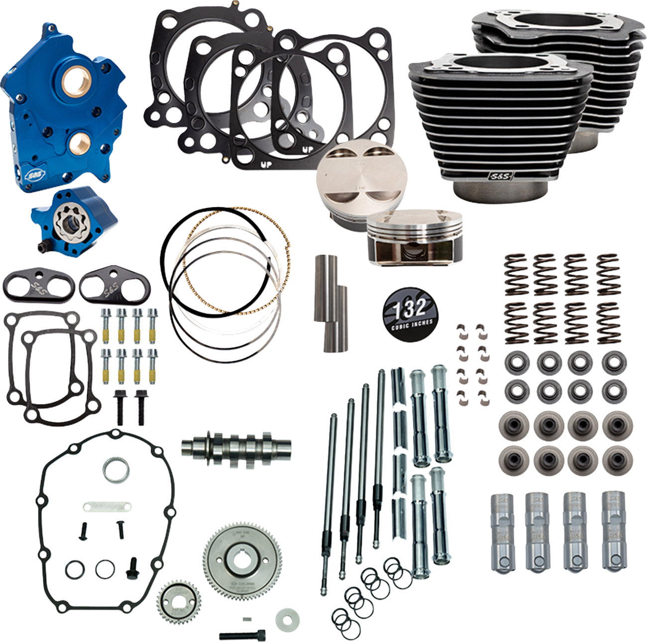 132" Power Pack - 550 Gear Drive - Water Cooled - Black Granite W/Highlight Fins - 114"/117" M8