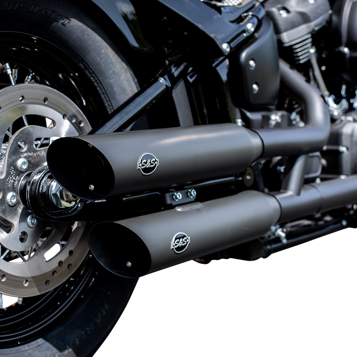 Slash-Cut Slip-On Mufflers - Race - Black - FLFB