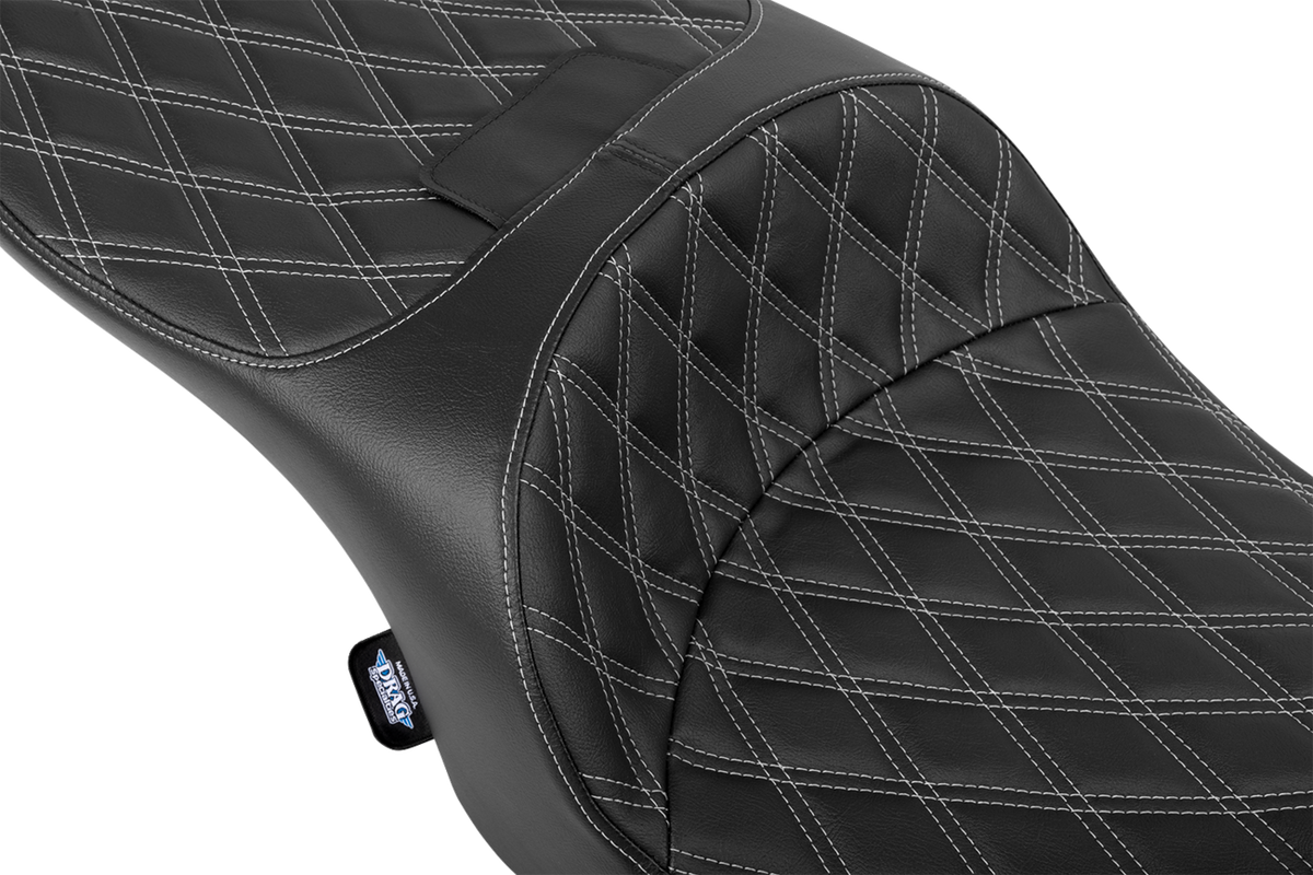 Forward Position Freedom Seat - Vinyl - Silver Double Diamond Stitch - FLH/FLT '23-'25