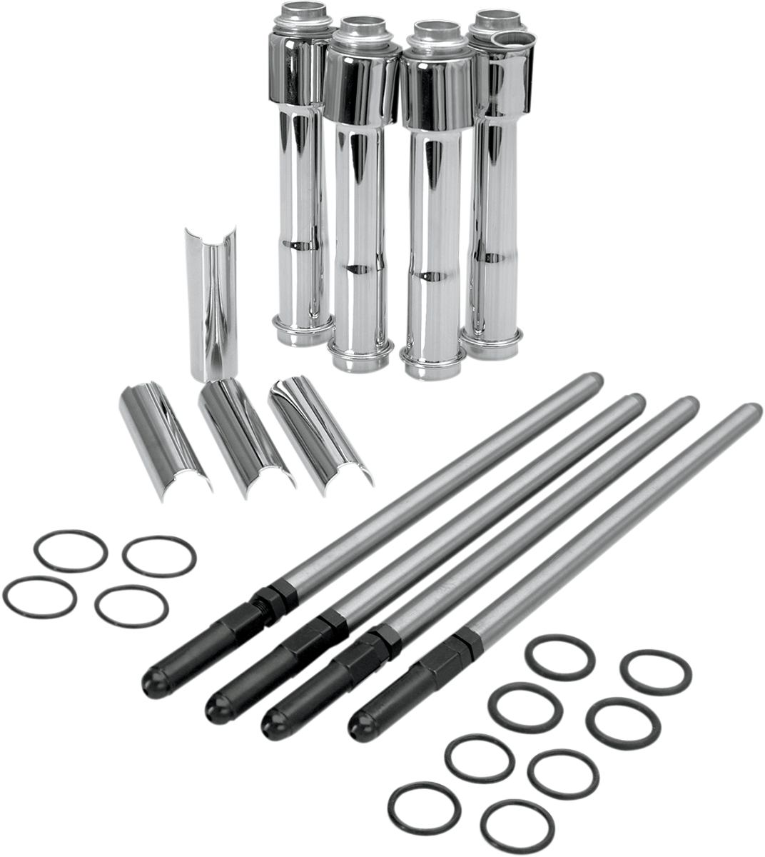 Adjustable Pushrod Kit - Chrome Covers - XL '91-'22