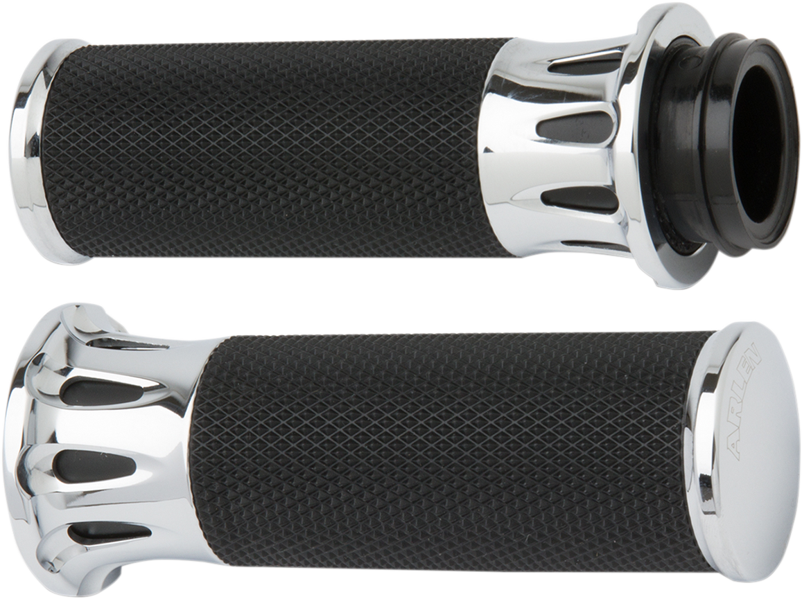 Fusion Deep Cut Grips - Cable - Chrome