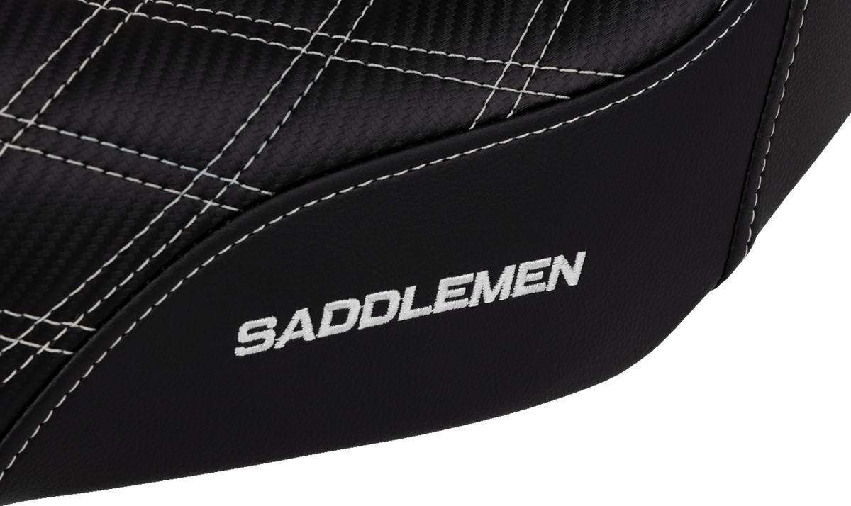 Pro Series SDC Performance Seat - Carbon Fiber/Lumbar Gripper - White Stitch - Dyna '06-'17