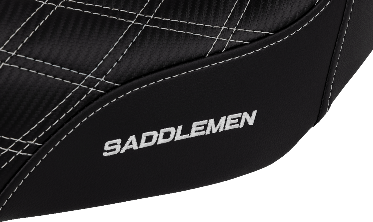 Pro Series SDC Performance Seat - Carbon Fiber/Lumbar Gripper - White Stitch - Dyna '06-'17