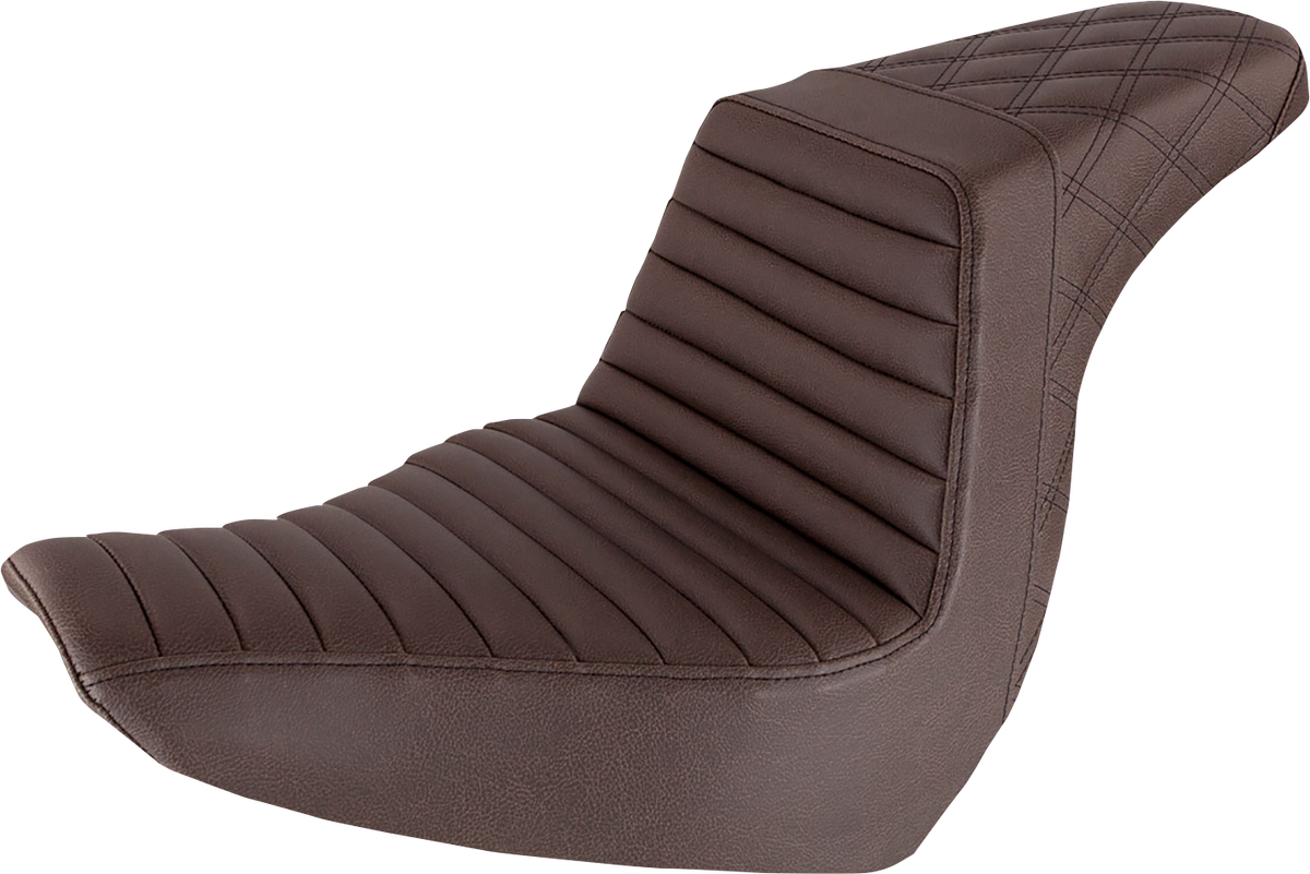 Step-Up Seat - Front Tuck-N-Roll/Rear Lattice Stitch - Brown