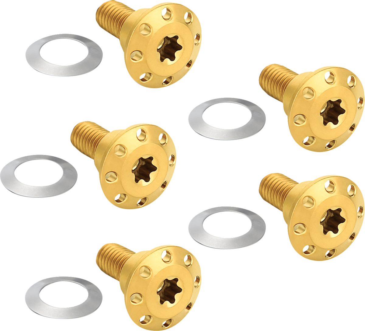 Bolt Kit - Holeshot/Front/Floating/Brake Rotor - Spoke Mount - Gold - 5 Pack