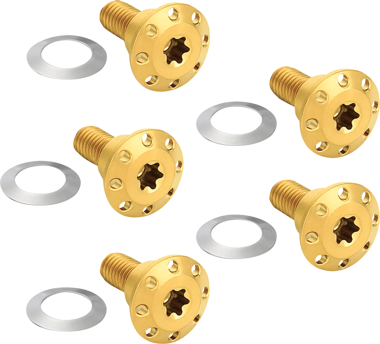 Bolt Kit - Holeshot/Front/Floating/Brake Rotor - Spoke Mount - Gold - 5 Pack