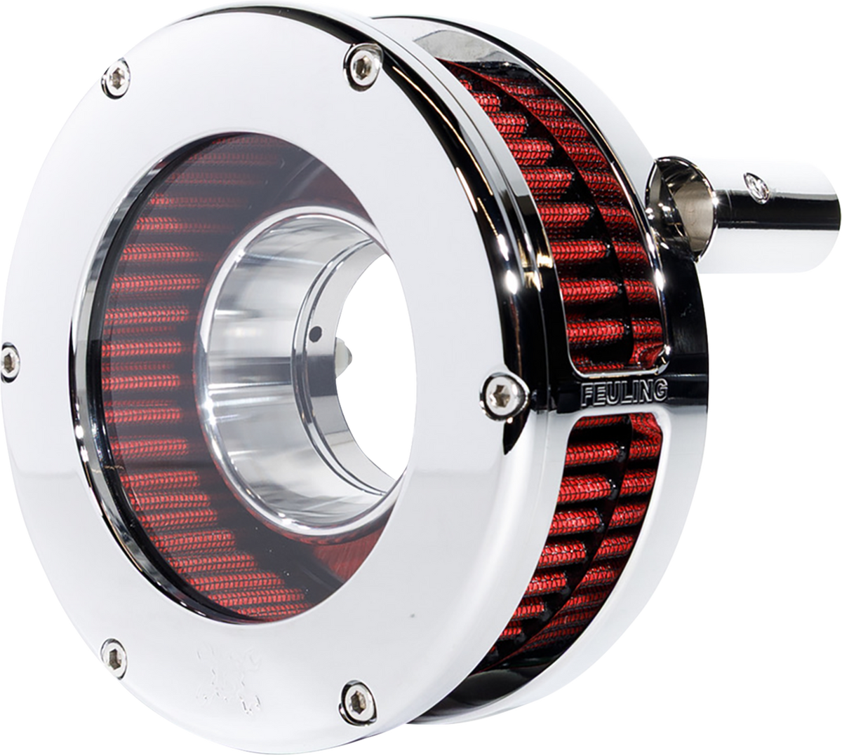 Slim BA Air Cleaner Kit - Chrome/Clear - Red Filter - '93-'99 EVO Big Twin