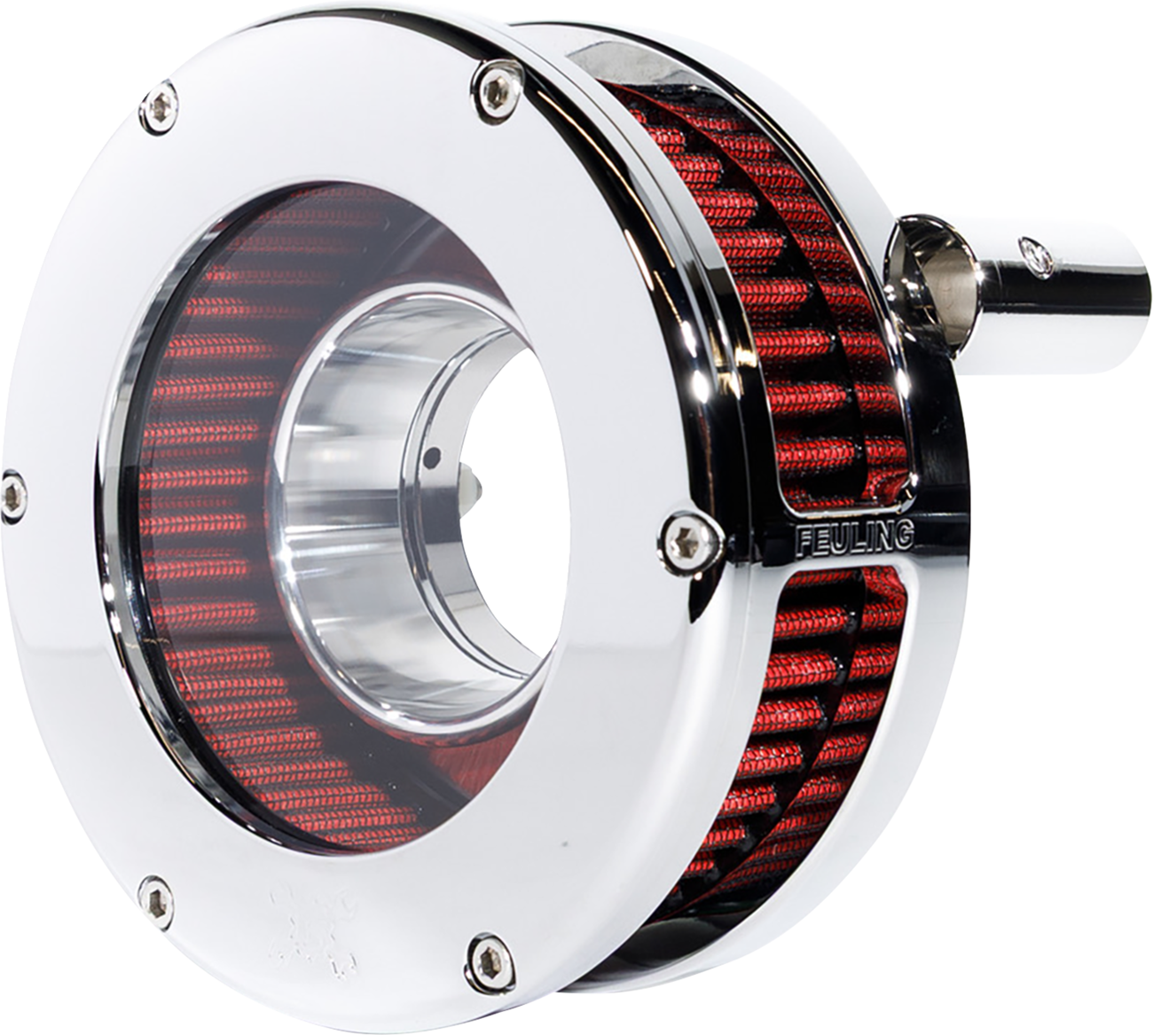 Slim BA Air Cleaner Kit - Chrome/Clear - Red Filter - '93-'99 EVO Big Twin