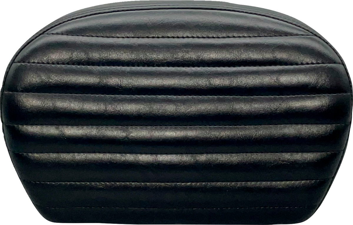 Sissy Bar Pad - Large - Pleated - Shiny Black