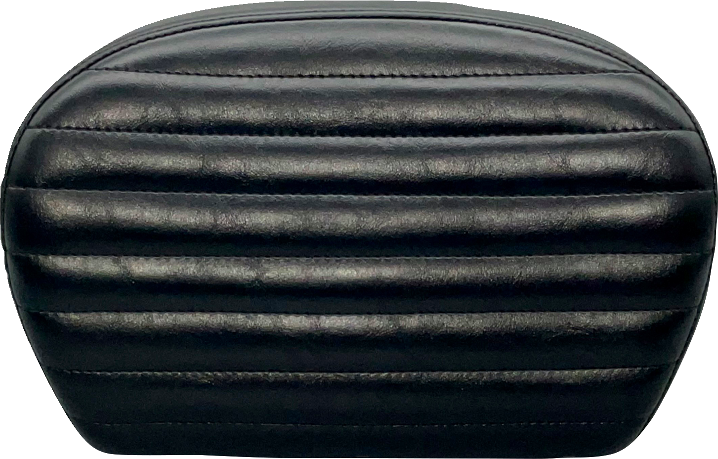 Sissy Bar Pad - Large - Pleated - Shiny Black