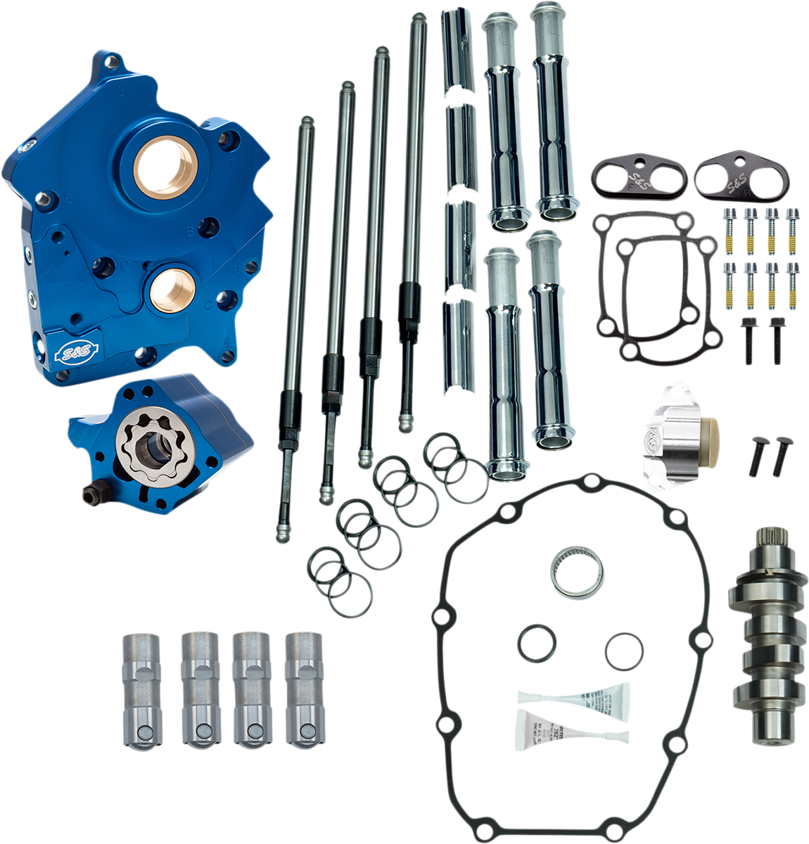 Cam Chest Kit - Oil Cooled - Chain Drive - 465 Cam - Chrome Pushrod Tubes - M8