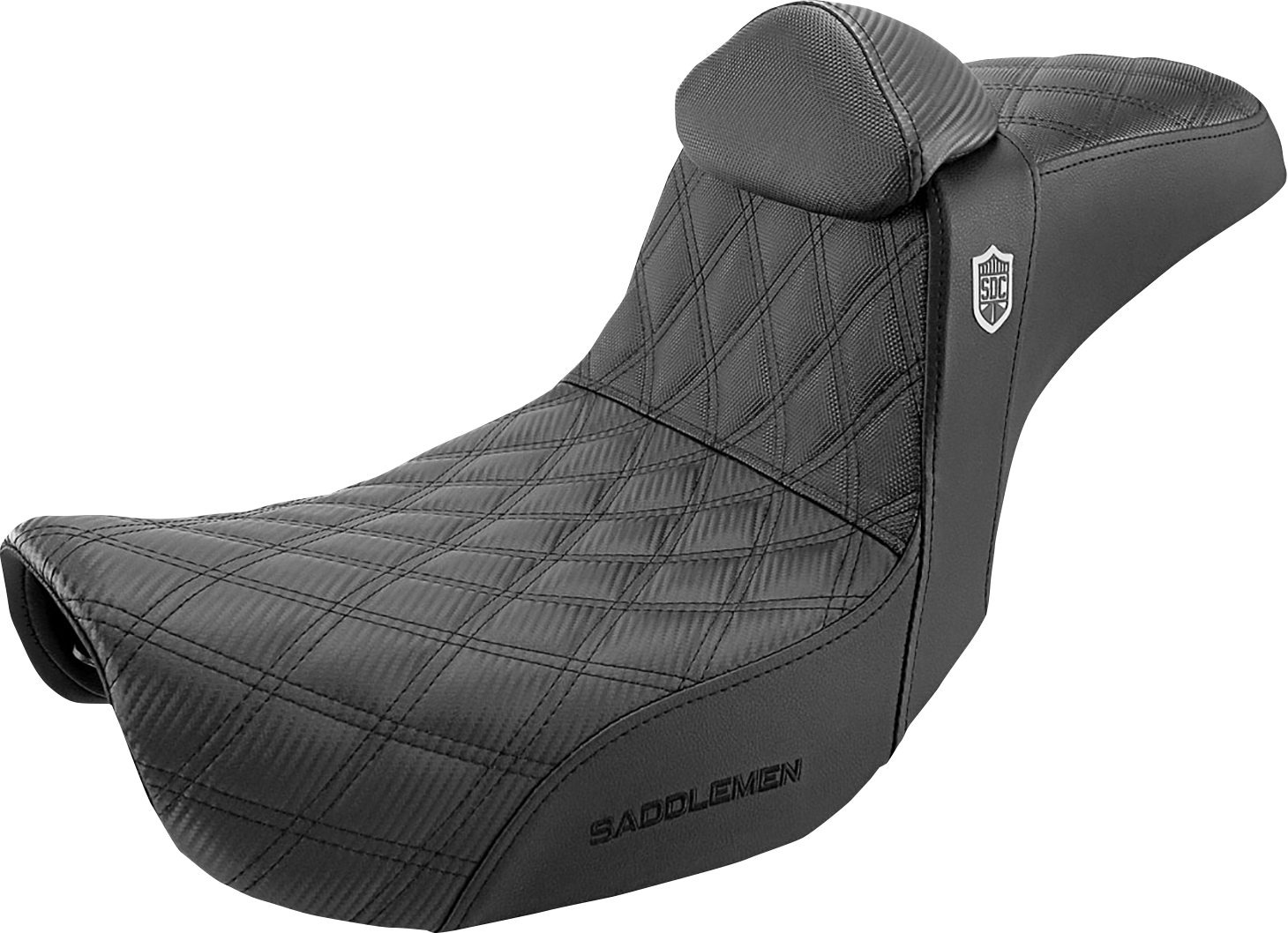 Pro Series SDC Performance Seat - W/ Backrest - Lattice Stitch/Lumbar Gripper - FLD/FXD '06-'17