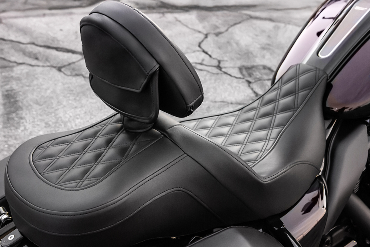 Roadsofa™ Seat - With Backrest - Full Lattice Stitch - Heated - FLH/FLT '08-'25