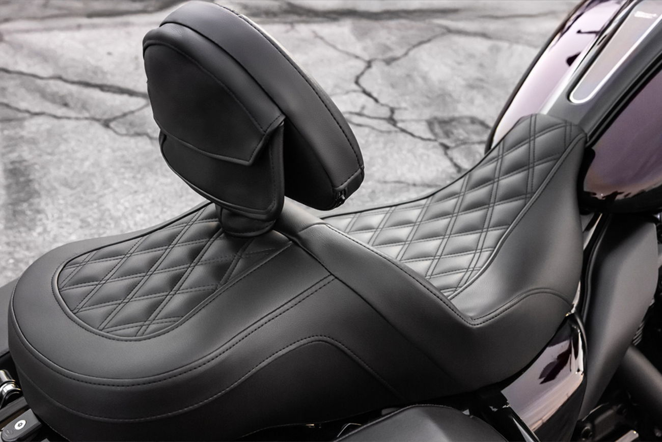 Roadsofa™ Seat - With Backrest - Full Lattice Stitch - Heated - FLH/FLT '08-'25