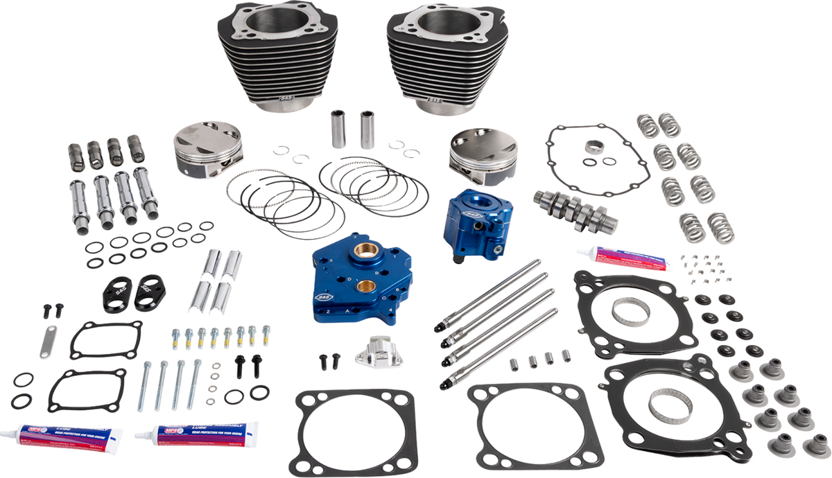 132" Power Package - HPT496 - Chain Drive - Water Cooled - Black With Highlights - 114"/117" M8